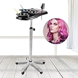 Friseursalon Werkzeug Wagen Farbwagen Friseur Salon Trolley Arbeitswagen Roll SchöNheits HaarfäRbemittelgestell Kosmetikwagen Bedienungswagen Einrichtung Salonhilfe Schwarz 70-105Cm