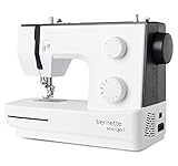 bernette sew&go 1 mechanische Nähmaschine – Anfänger-Nähmaschine, einfache Bedienung, 10 Stiche und 4 Nähfüße, inklusive Knopfloch-Stichprogramm, weiß-blau