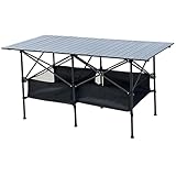 Aluminium-Klapptisch, tragbar, faltbar, für Camping, Outdoor, wetterfest, für Party, Hochzeit, Garten (153 x 80 cm + String Bag)