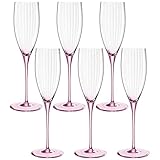 Leonardo Poesia Sektglas 6er Set, spülmaschinengeeignetes Champagnerglas, Höhe 25 cm, 250 ml, rosé, 022377