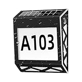 Solar House Numbers - Waterproof Street Sign, Address Number Lighting | Led Illuminated Address Plaques - Solar Powered Wall Mounted Address Numbers, Lighted Address Plaques for Home Yard