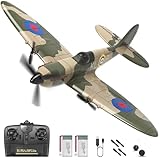 HAWK'S WORK 3-Kanal RC-Flugzeug Spitfire Fighter, Ferngesteuerter Warbird, Flugfertig, 2.4GHz 6-Achsen Gyro-Stabilisator, Einfach zu Fliegen für Kinder und Anfänger