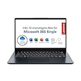 Lenovo IdeaPad Slim 1i Laptop | 14' Full HD Display | Intel Celeron N4020 | 4GB RAM | 128GB SSD | Intel UHD Grafik 6000 | Win11 Home | QWERTZ | blau | inkl. Microsoft 365 | 3 Monate Premium Care