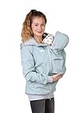 Viva la Mama - 4in1 Allwetter Tragejacke für Vorn- und Rückentragen Umstandsjacke Softshell - AVENTURIS - eisblau - L