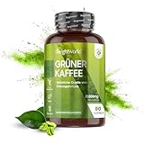 Grüner Kaffee - 21.000mg Grüner Kaffeebohnen Extrakt - Alternative zu Apfelessig & Koffeintabletten - 90 Kaffeepulver Kapseln - Superfood mit Chlorogensäure und Koffein - Green Coffee - WeightWorld