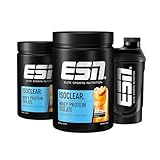 ESN ISOCLEAR Whey Isolate Protein Pulver, Peach Iced Tea (Less Sweet), 2 x 908 g + Gratis Shaker, Proteinlimo mit fruchtig leckerem Geschmack, clear Whey, geprüfte Qualität - made in Germany