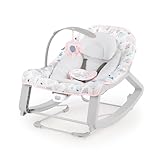 Ingenuity, Keep Cozy 3 in 1 Grow with Me, Babywippe Burst mit Vibrationen, 3 Wippfunktionen zum Schaukel, Wippen oder als fester Sitz, 2 Liegepositionen, abnehmbarer Spielbogen, Geburt bis 18kg