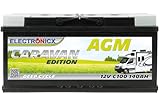 Electronicx Premium AGM Batterie 140Ah 12V für Wohnwagen,...