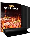 BBQ Grillmatte für Gasgrill | 5er Set Grillmatten Teflon Grillplatte,Antihaft Grill Matte Backmatte (40 * 32CM), Wiederverwendbar Grill Matten für Gasgrill, Verbesserter Backpapier PFOA-Fre