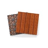 Holzfliesen Akazie 30x30 cm,Terrassenfliesen Balkonfliesen Klicksystem, Wetterfest Balkon Bodenbelag Gartenfliesen für Terrasse, Balkon & Garten A 20pcs