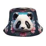 YYHHAOFA Panda Lovely Head Sonnenhut für Erwachsene, leicht, atmungsaktiv, faltbar und Unisex, Schwarz, Schwarz, Einheitsgr��e