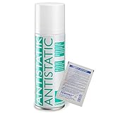 ANTISTATIK 200ml Spraydose - Antistatikspray verhindert statische Aufladung - ITW Cramolin - 1331411 - verringert Schmutzanziehung, inkl. 1 St. DEWEPRO® SingleScrubs