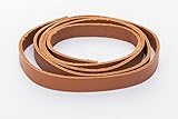 esnado Lederband, Lederriemen Flach. 1 Meter. Breite/Farbe: wählbar (Breite: 15 mm, Hellbraun) | ECHTES Leder | pflanzlich gegerbt | Schmuck, Armbänder, Basteln, Dekorieren, DIY, Mittelalter