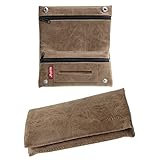 Tabaquera Pitillera Cover Tabaktasche von Liar Ledertasche Tobacco Wallet von Rolling-HIBRON (58105 Braun)