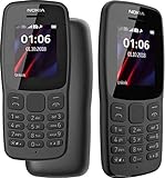 Nokia 106 All Carrier 4 GB Dual SIM 2018 Dunkelgrau mit LED-Taschenlampe – FM-Radio – Telefon mit großen Tasten