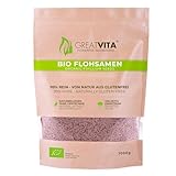 GreatVita Bio Flohsamen 1000g | 99% reine ganze Flohsamen - zertifizierte Bio-Qualität aus Indien | reich an Ballaststoffen & glutenfrei, vegan - ideal für eine gesunde Ernährung