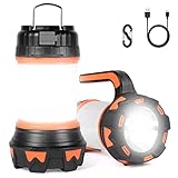 flintronic LED Camping Lampe, 1000 Lumen Wiederaufladbare Handlampe, 6 Leuchtmodi LED Laterne, Wasserdicht Suchscheinwerfer mit USB-Kabel, 3600mAh Akkulampe Powerbank für Camping, Nachtfischen, Jagen