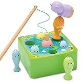 Holzspielzeug ab 1 Jahr 2 IN 1 Montessori Kinder Motorik Spielzeug mit Angelspiel Sortierspiel | Baby Lernspielzeug für Jungen und Mädchen als Geschenk