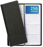 Praknu Visitenkarten Aufbewahrung für 256 Karten - Platzsparende Visitenkartenmappe für Büro - Visitenkartenetui Flach