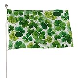 St. Patrick's Day Kleeblatt-Muster, Flagge, 90 x 152 cm, Gartenflaggen, Banner, Dekoration für Innenhof, Veranda, Rasen, Bauernhaus