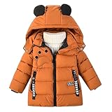 linboo Winterjacke Kinder Jungen Warm Steppjacke Dicke Mantel Baby Wintermäntel mit Kapuze Ohren Winter Kinderjacke Kapuzenjacke 2-7 Jahre, Braun, 98-104(Label: L)