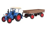 Kibri LANZ Traktor mit Gummiradwagen Bausatz Spur H0#12232