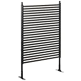 Outsunny Gartenzaun Zaun aus Metall 93 x 150 cm hoch Dekorativer Gitterzaun Set mit Fuß Hundezaun Oberbogen Zaun Landschaftszaun für Garten Blumenbeete Tierbarriere Außenbereich Schwarz