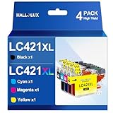 LC421XL LC-421XLVAL Tintenpatronen Value Pack für Brother LC421 LC-421XL Multipack Patronen für Brother DCP-J1050DW DCP-J1140DW MFC-J1010DW (LC421XL Schwarz,LC421XL Cyan,LC421XL Magenta,LC421XL Gelb)