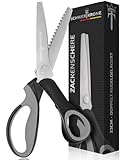 SCHWERTKRONE® Zickzackschere [PROFI ZACKENSCHERE] - Zickzackschere Stoff - Zackenschere Stoffschere - Zick Zack Schere - Wellenschere - Stoffschere Zickzack - Doppeltes Kugellager (Länge: 23cm)