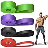 Fitnessbänder,Widerstandsbänder Set Mit 4 Verschiedene Ebenen, Resistance Bands, Gummiband Sport, Gymnastikband, Trainingsbänder, Fitnessband für Kraftraining, Pilates, Yoga für Männer und Frauen