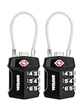 GRIFEMA [2er Pack] Sicherheitsschloss mit 3-stelligem Code, TSA-approved Reiseschloss mit bruchfestem Kabel für Sporttaschen und Koffer (GA1006-2)