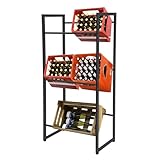 Getränkekistenregal Standregal Getränkekistenhalter Lagerregal 2/3 Ablagen Küchenregal Regal 50 kg belastbar Regal für Getränkekisten für die Organisation von Getränken Dosen Obst Bier (71*30*140cm)