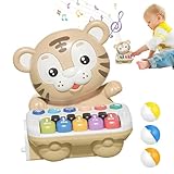 ZUREGO Klaviertastatur für Kinder - Klaviertastatur für Kinder | Leuchtende Musik, Tigerspielzeug, frühes Lernen, pädagogische Klaviertastatur, Kleinkindspielzeug, Babys, Mädchen, Klavierspielzeug