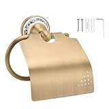 Vintage Toilettenpapierhalter mit Porzellan - - Wandmontage, Messing & Edelstahl Badzubehör - Platzsparender Halter für Gäste - WC und Badezimmer