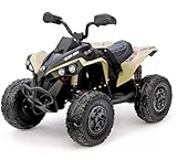 FINOOS Kinder-Elektroquad 24V, Can-am Renegade Kinder-Elektroauto 24V, LED-Leuchten, 24V, 4 x 200W-Motoren, Batterie: 24V 7Ah, weiche Eva-Räder (Khaki)