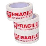Angoily 3 Rollen Zerbrechliches Warnklebeband für Versand und Umzug Stark Haftend Klar Bedruckt Vielseitig für Empfindliche Pakete für Umzugskartons und Sichere Verpackung
