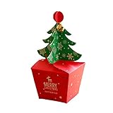 BLIBUNALA Verpackung Verpackung Box Weihnachten Heiligabend Box Drei Weihnachten Haushalt & Organizer Holzboxen für Aufbewahrungstaschen (rot, Einheitsgröße)