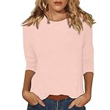 Bluse Damen Sommer Weiß,Oberteil Elegant Damen Weihnachtspullover Frauen Festliche Blusen Damen Elegant Chiffon Bluse Kurzarm Winter Hemd Damen Oktoberfest Sweater Bluzki Damskie(Rosa,XL)