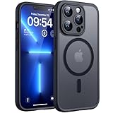 TOCOL für iPhone 13 Pro Max Hülle für Magsafe, Vollständiger Kameraschutz Stoßfest Kratzfest Transluzente Rückseite Magnetisch Handyhülle für iPhone 13 Pro Max Case, Schwarz