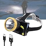 JONJEA LED Wiederaufladbare Stirnlampe, 10000 Lumen mit 36h Akkulaufzeit IPX6 Wasserdicht, Superhelle Scheinwerfer mit 3 Modi oder Outdoor Laufen Jagd Wandern Camping