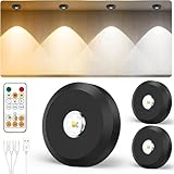 JVURICE® Vitrinenbeleuchtung Led,30 Farbwechsel Schrankbeleuchtung Led Spot Akku USB Aufladbar Mini 120H Energiesparend Magnet Unterbauleuchte Küche Schrankbeleuchtung Mit Timer Fernbedienung