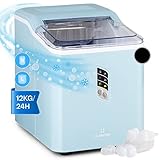 Klarstein Eiswürfelmaschine Klein, Schneller Ice Cube Maker, Eiswürfelbereiter Selbstreinigend, Eiswürfelgerät für Große und Kleine Eiswürfel, mit Eiswürfelbehälter, 12kg/24h, Fassungsvermögen 1,5 L