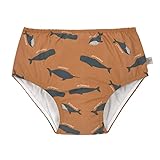 LÄSSIG Baby Kinder Schwimmwindel Windelbadehose/Swim Diaper Whale caramel, 25-36 Monate, Größe: 98