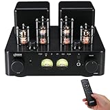 Juson Audio JTA50 2025 130W-Röhrenverstärker, HiFi-Verstärker der Einstiegsklasse mit BT 5.0, Fernbedienung, AUX, Koax, Phono und USB-Eingang, Subwoofer-Ausgang, 2.1-Kanal für Plattenspieler