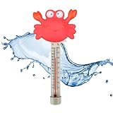 MFYOUPK Pool Temperaturanzeige | Tiercartoon Badethermometer Mit Schnur - Wassertemperatur Zubehör Für Schwimmbad Spa Dusche Hot Spring Fischbecken