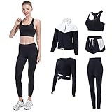 FRECINQ 5 Stück Damen Fitness Trainingsanzug Yoga Set...