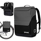 otinga® Flip Move Fahrradtasche Rucksack [16L Volumen] für jeden Gepäckträger I Gepäckträgertasche mit Rucksack - in 7 Sekunden umgebaut I Wasserdichter Fahrradrucksack Gepäckträger (Graphit-schwarz)