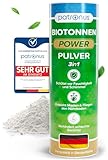 Patronus Biotonnen-Pulver bei Maden, Ungeziefer und üblem Geruch 500g - effektives Biomüll-Pulver verhindert Schimmel und Feuchtigkeit - biologisch abbaubar für kompostierbare Abfälle
