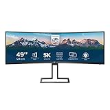 PHILIPS 498P9-49 Zoll DQHD Curved Monitor, höhenverstellbar (5120x1440, 70 Hz, HDMI 2.0, DisplayPort, USB Hub) schwarz