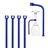 YouU Weinglashalter, Einstellen Silikon Weinglas Geschirrspüler Becherhalter Weingläser Halter Wein Champagner Cup Hangers Rack Halter mit Schrauben Safer Stemware Saver-Blau (Blau / 4 STK)